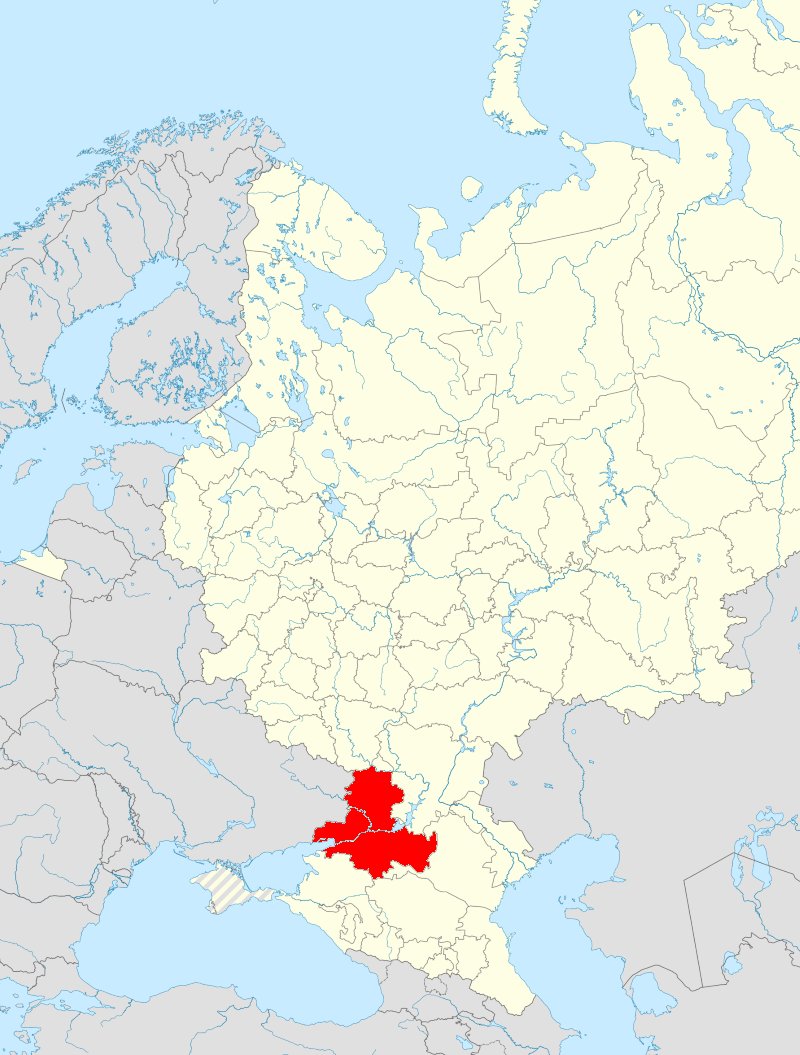 Region on the map of Russia
